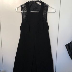 BCBG black dress with lace trim and open back